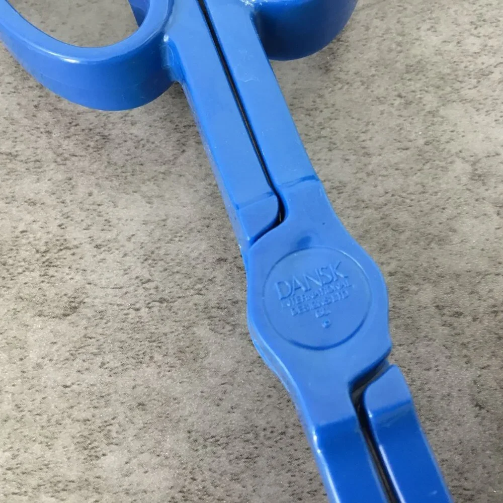 Vintage Dansk International Designs Blue Plastic Salad Tongs Gunnar Cyren MCM